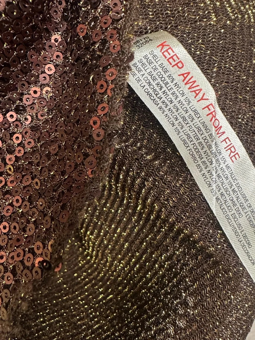 NWT Free People Intimately Late Night Disco Layering Top Sequin Hot Fudge Brown